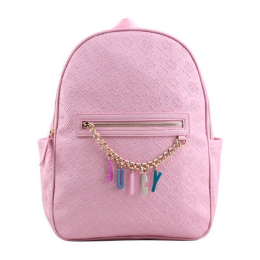 Juicy Couture Light Pink Backpack with Gold Chain